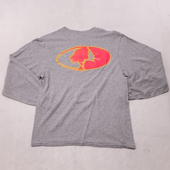 Jerzees Long Sleeve Pullover Casual T-Shirt Adult Mens Size Medium M Gray - Picture 11 of 11